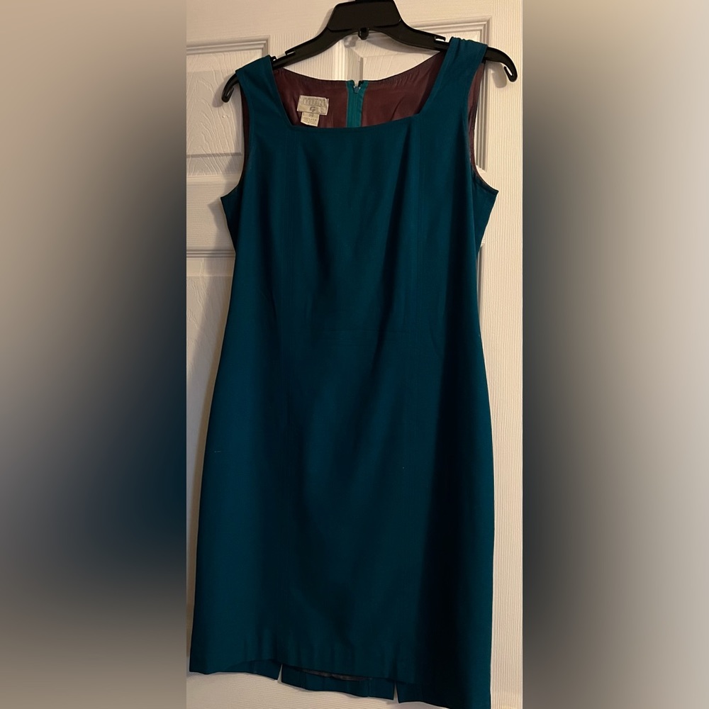 Silk teal colored dress by George Georgiou